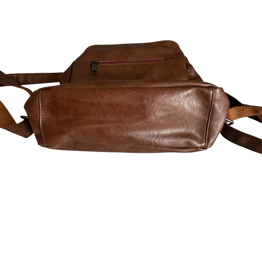 LXY Vegan Leather Backpack Vintage Style Bookbag Unisex